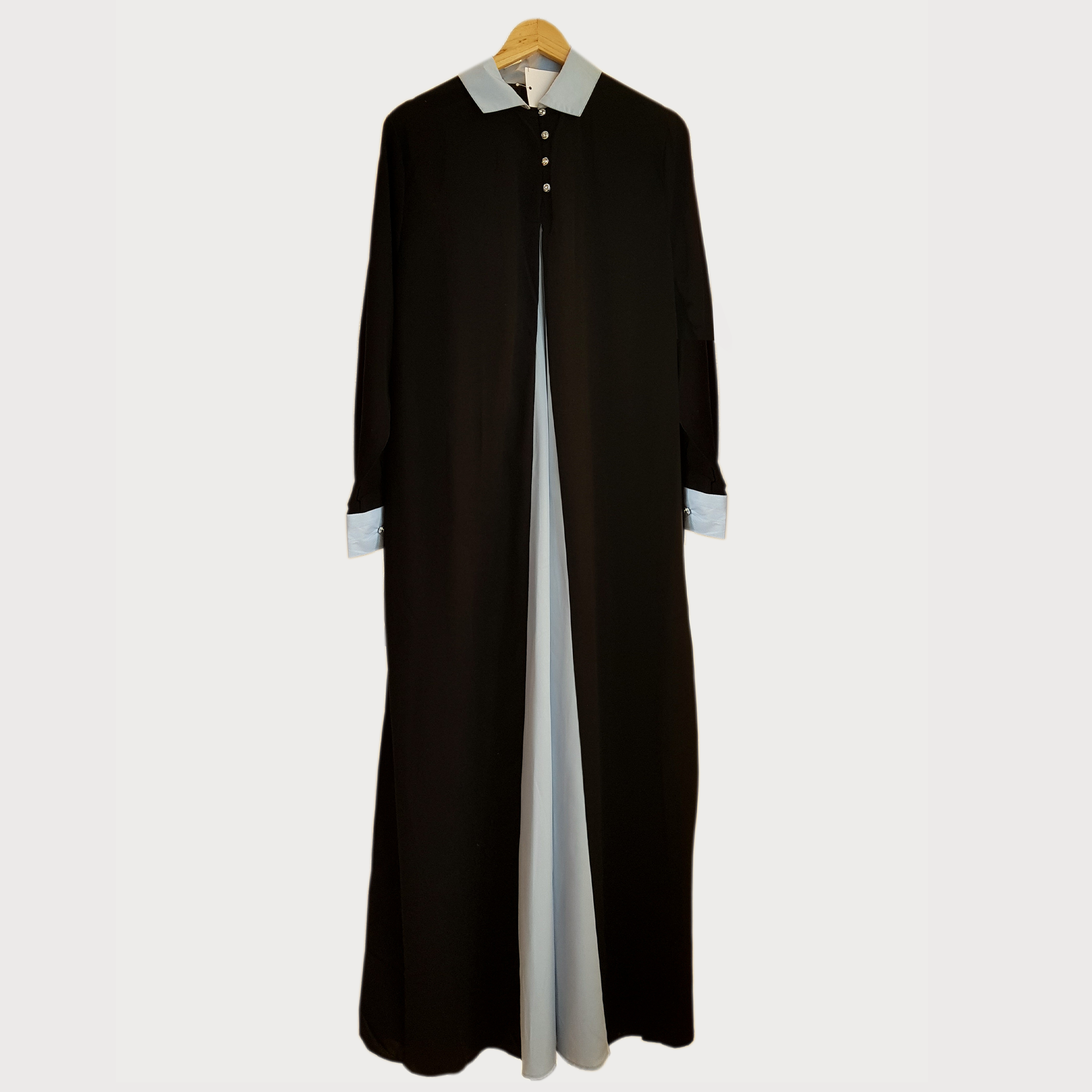 Two-Tone Collared Button-Up Abaya