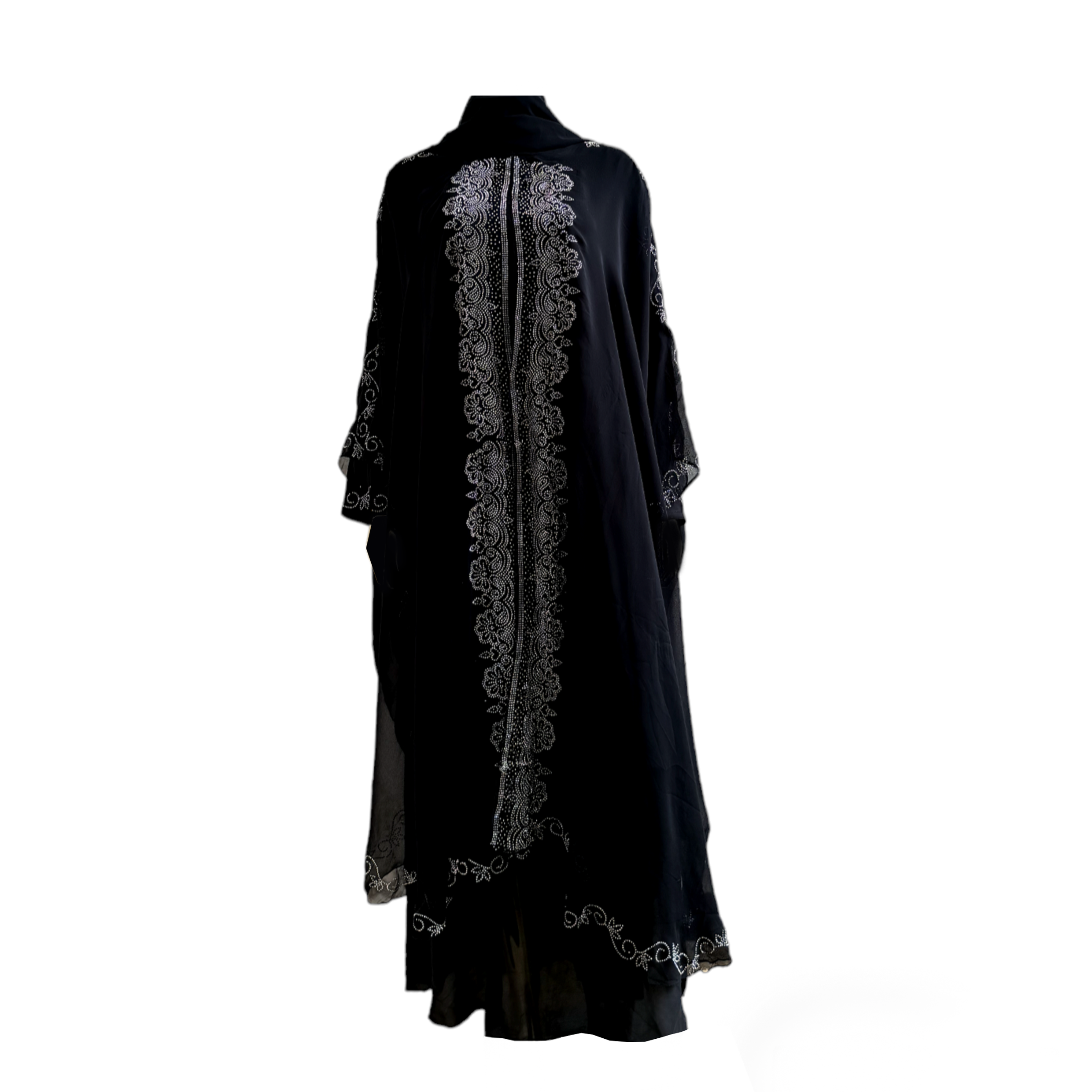 Occasional Abaya with Bedazzled Sheer Outer Layer