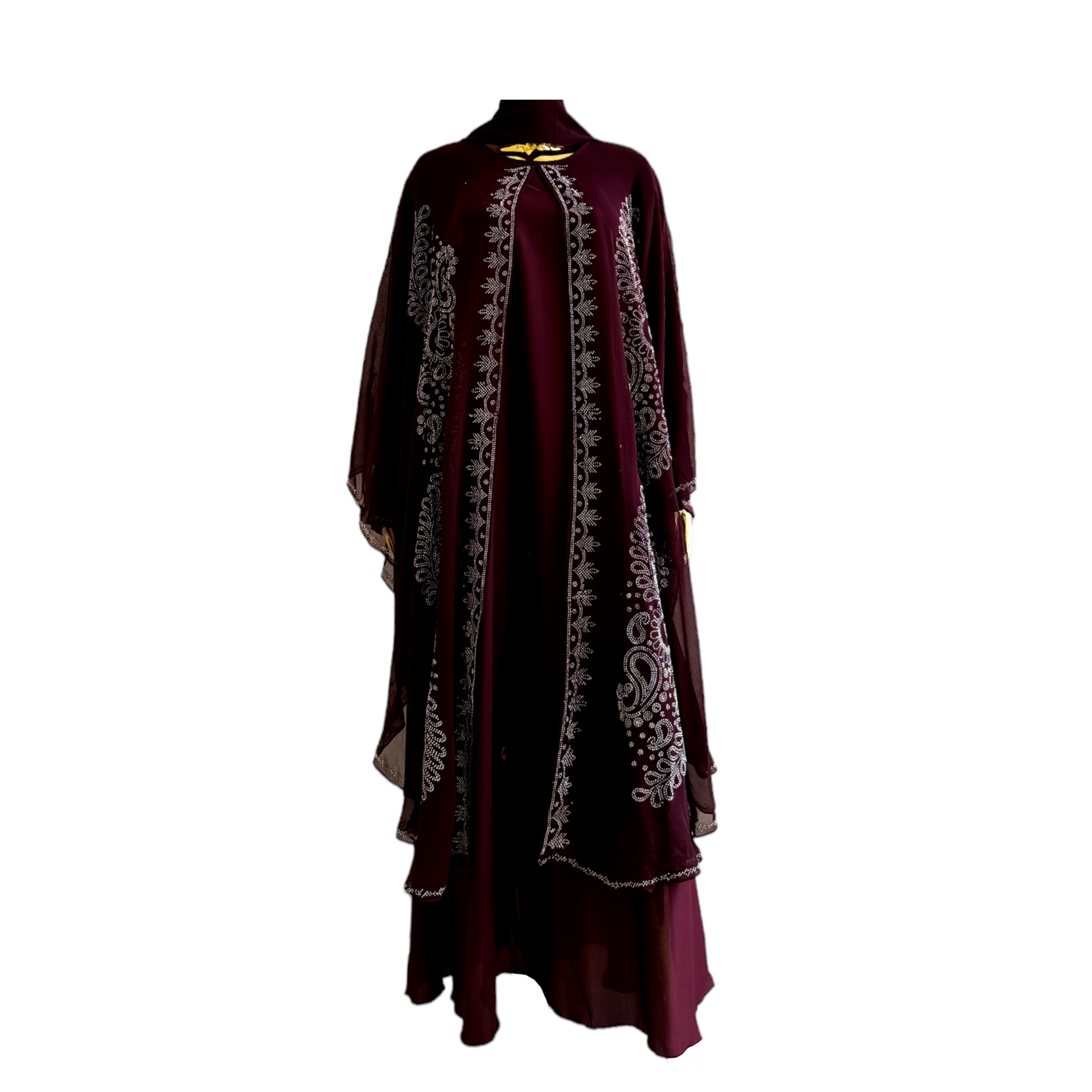Sparkling Sheer Outer Layer Occasional Abaya with Embellishment