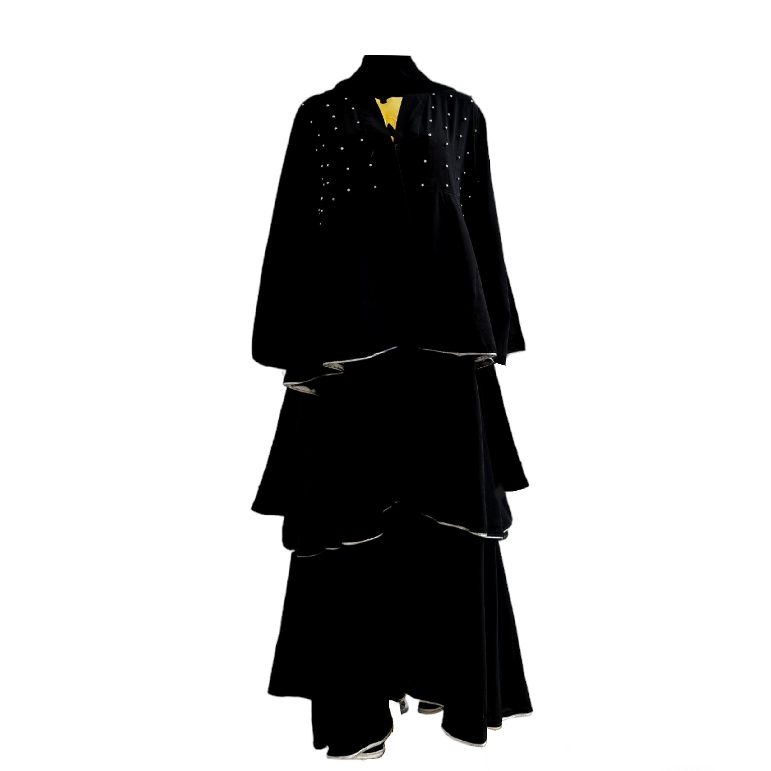 Flowing Layers Abaya with Intricate Beadwork