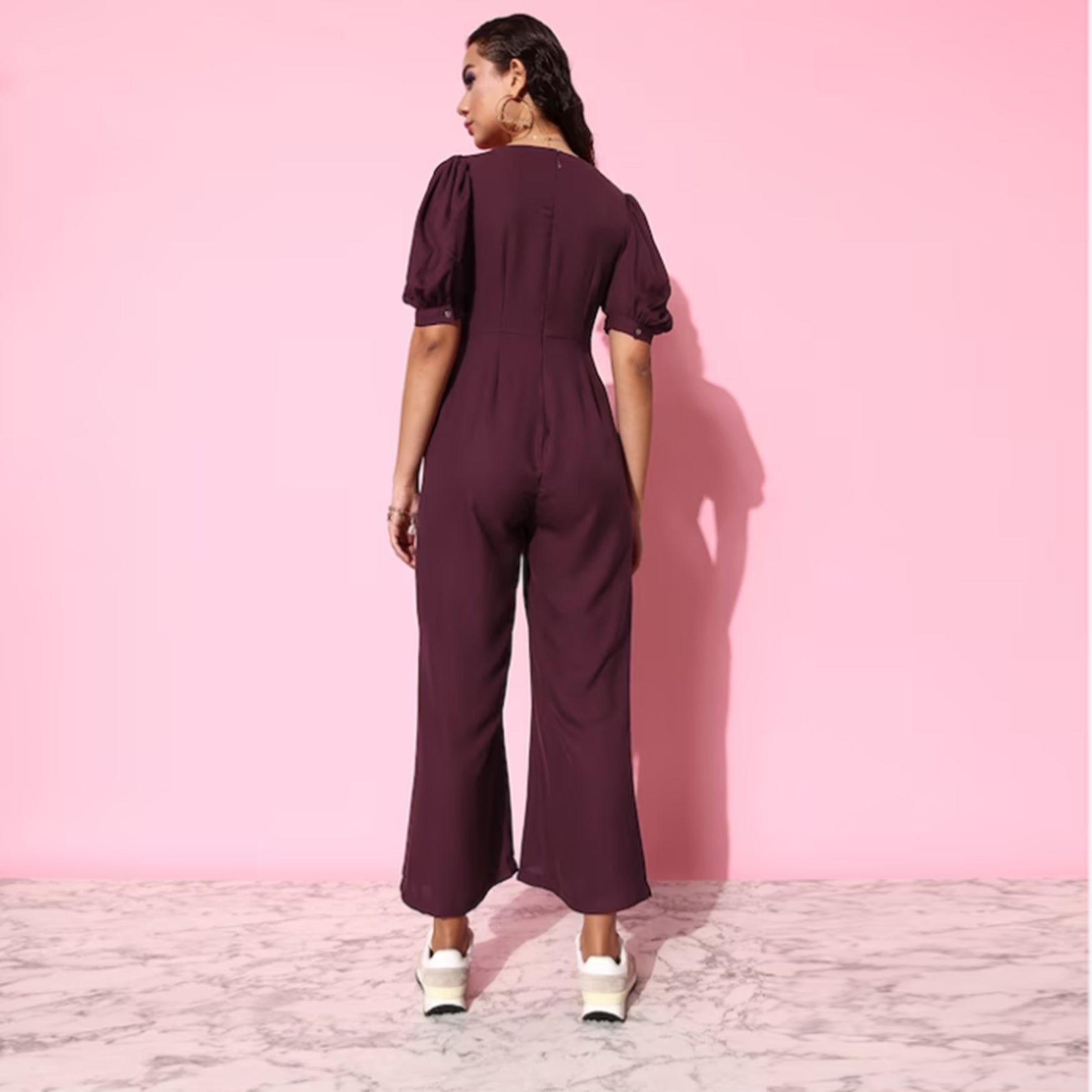 Dusky Burgundy Emo 2.0 Once Upon a Sleeve Basic Jumpsuit