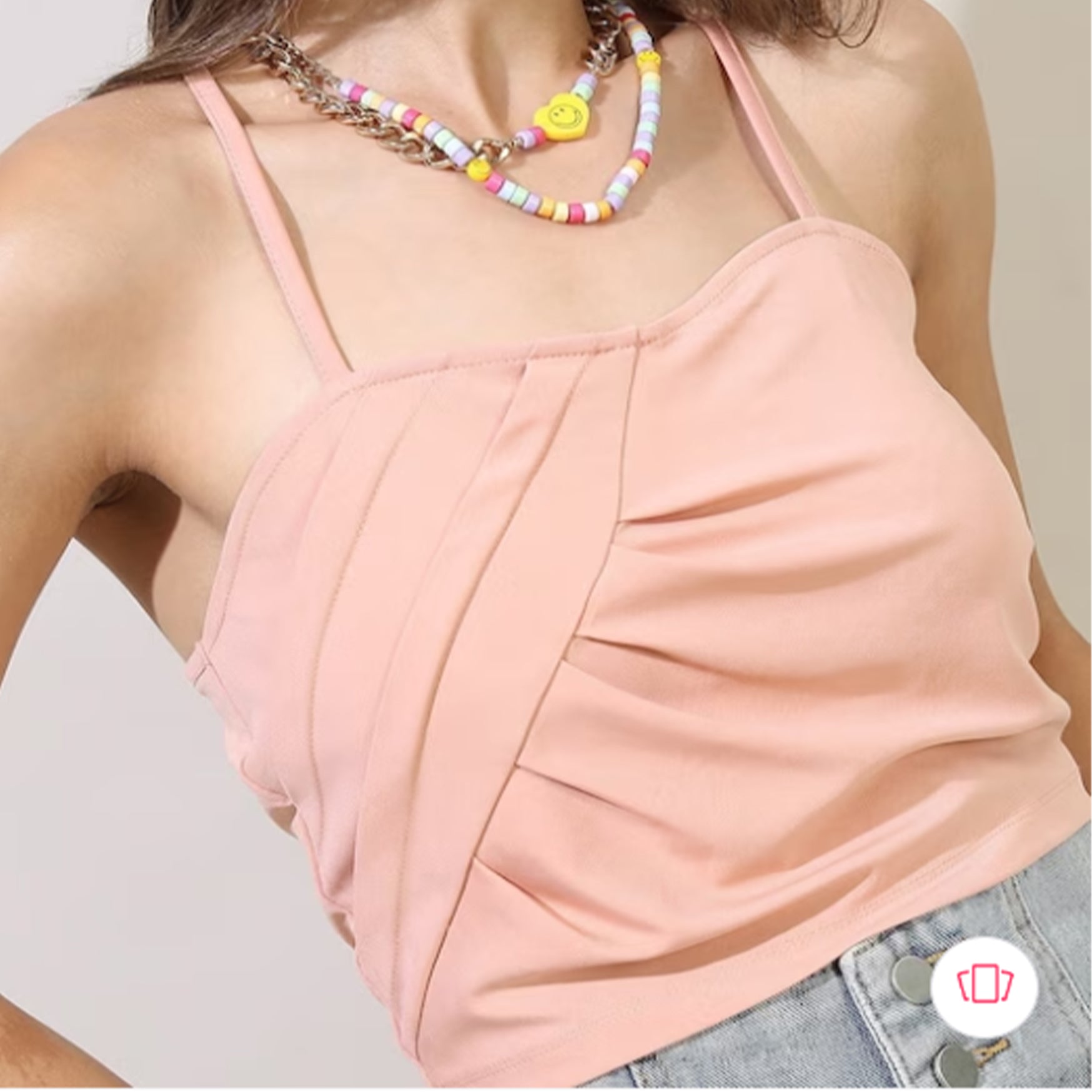 Pink Cropped Strappy Top