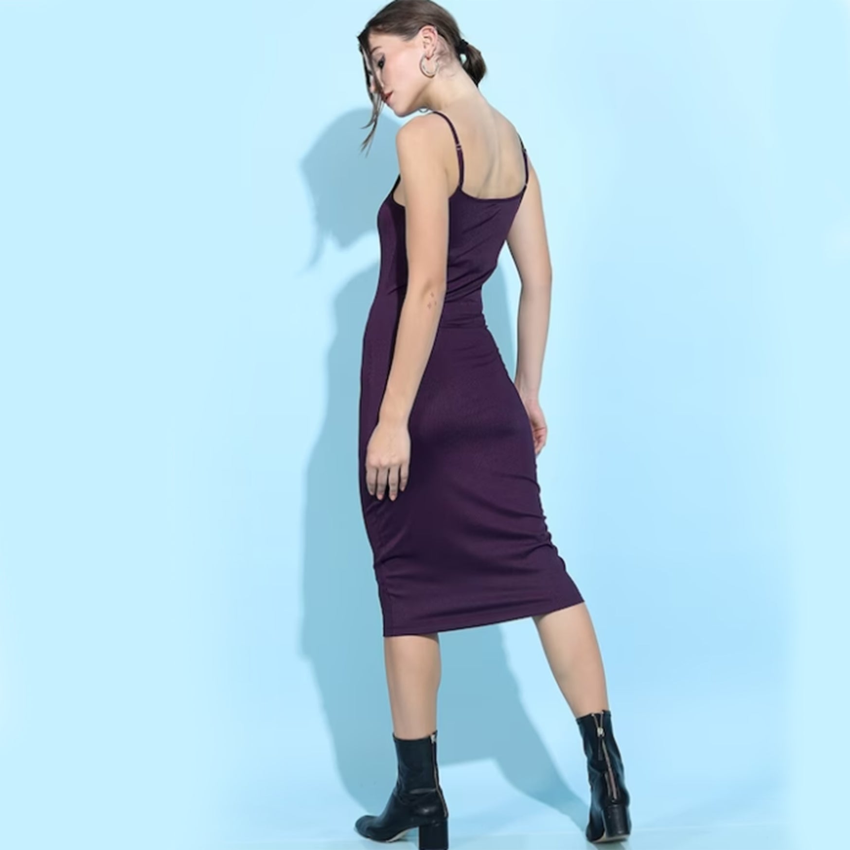 Violet Bodycon Midi Slip Dress