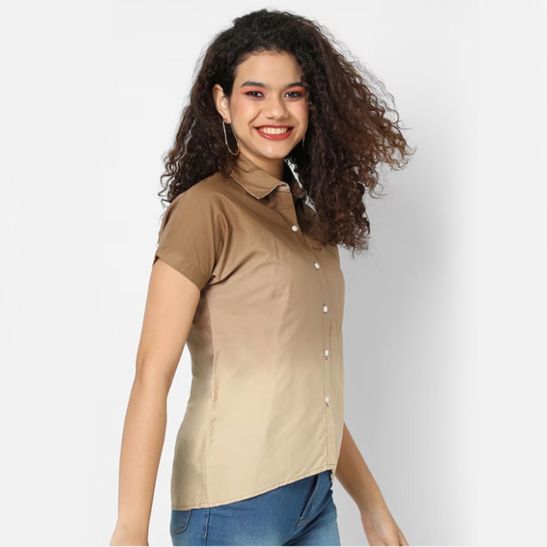 Women Brown Classic Casual Shirt