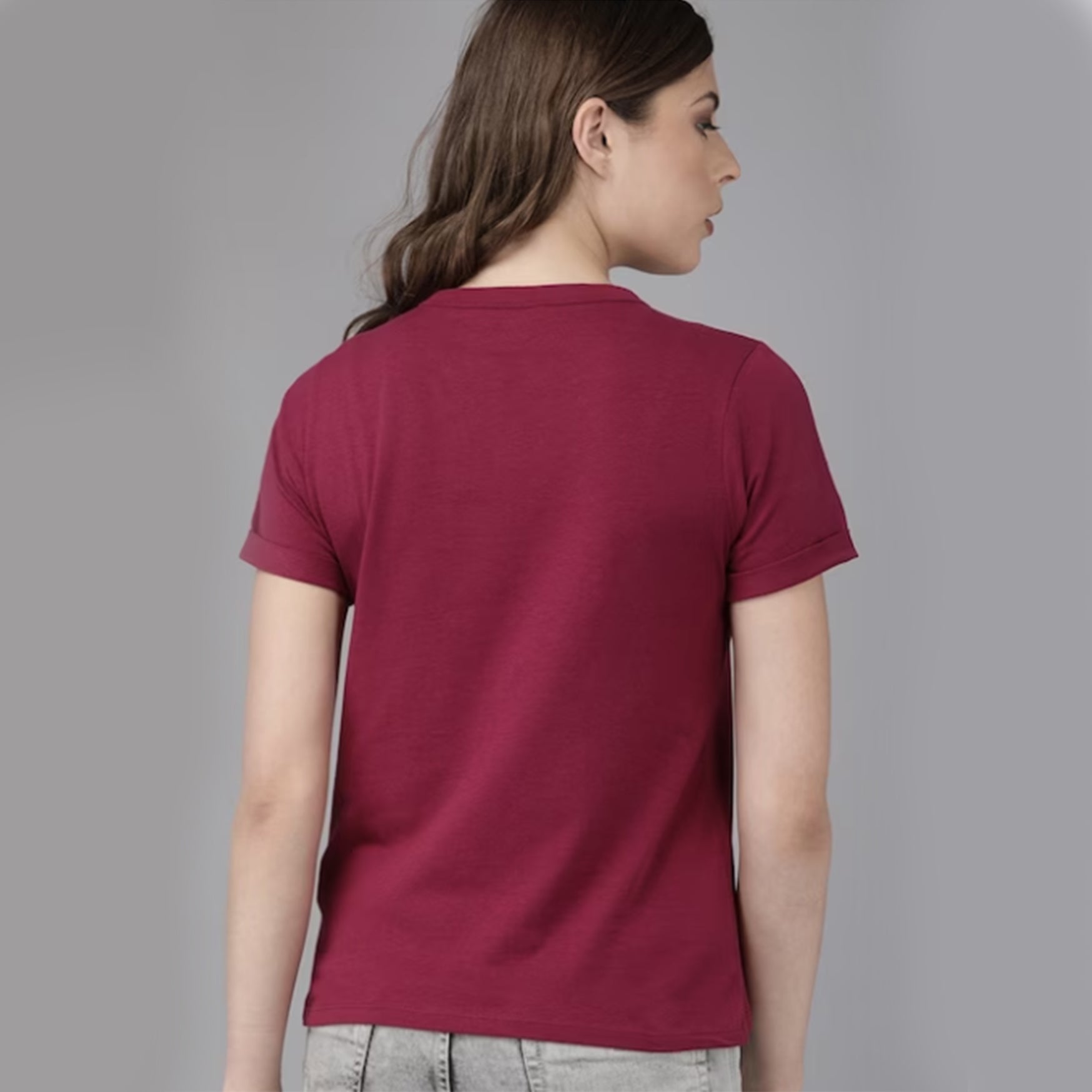 Women Burgundy Solid Cut Out Detail Top