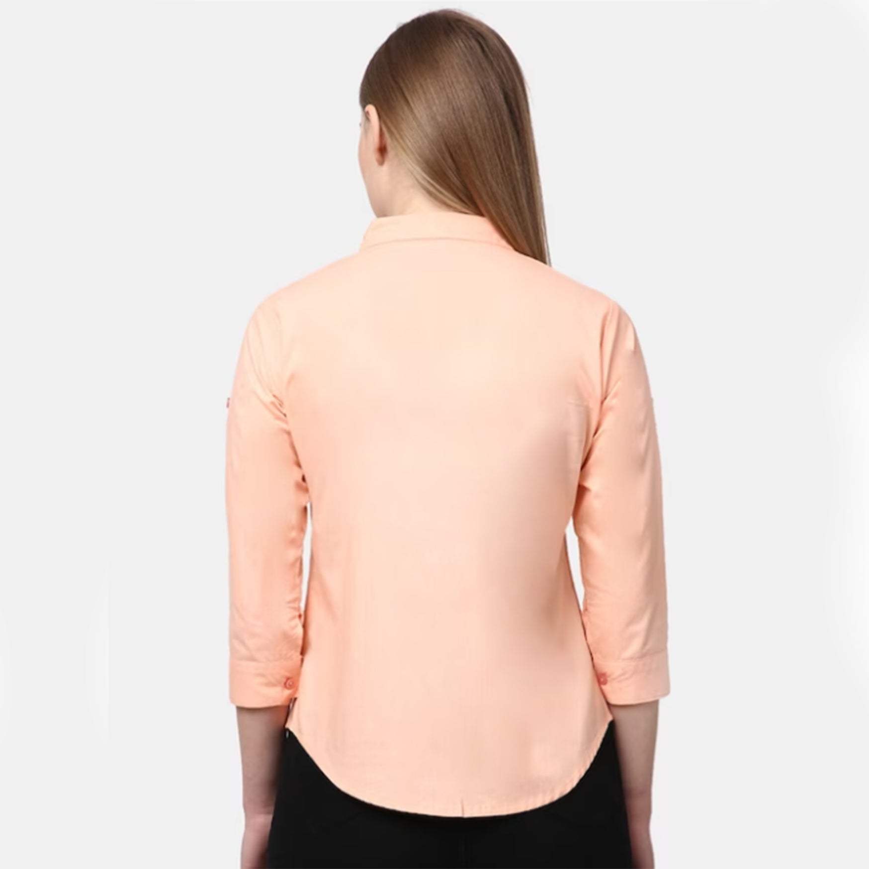 Women Peach-Coloured Classic Casual Shirt