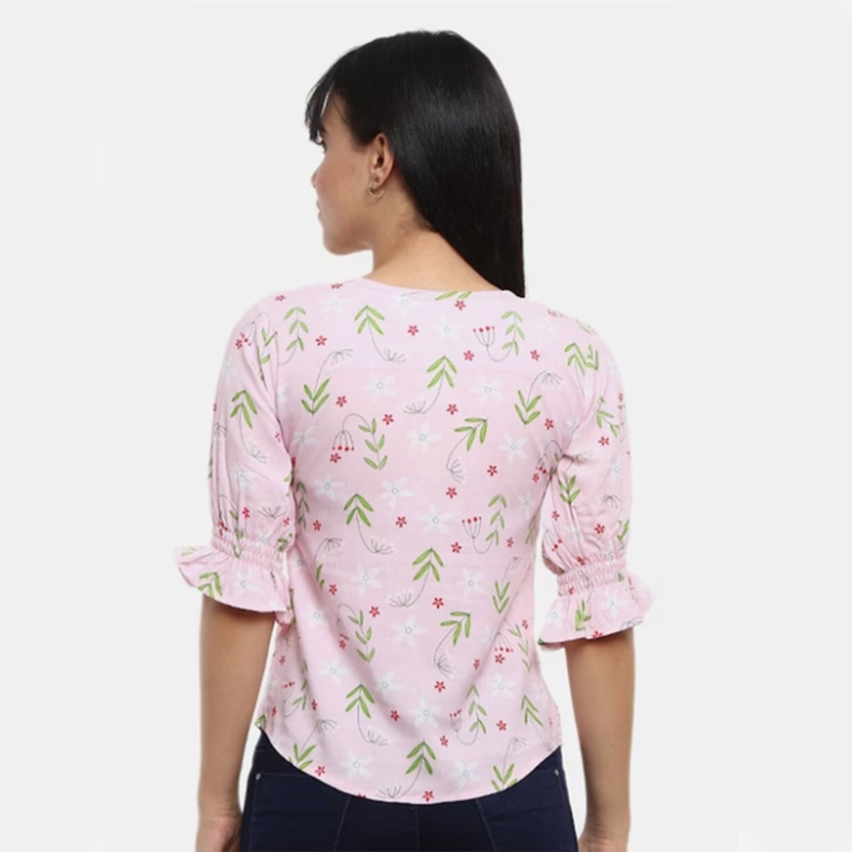 Women Pink Floral Printed Casual Shirt