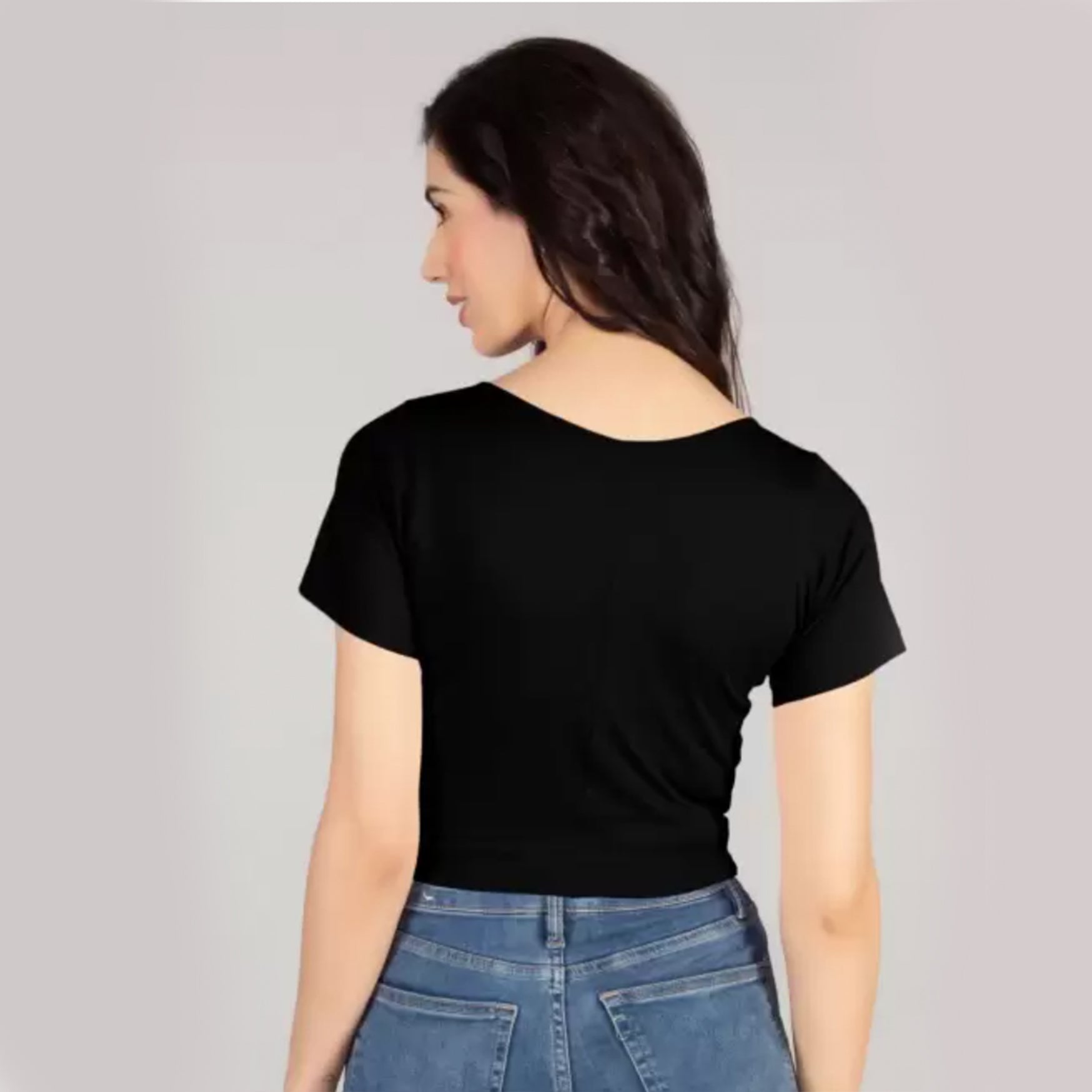 AD2CART Casual Solid Women Black Top