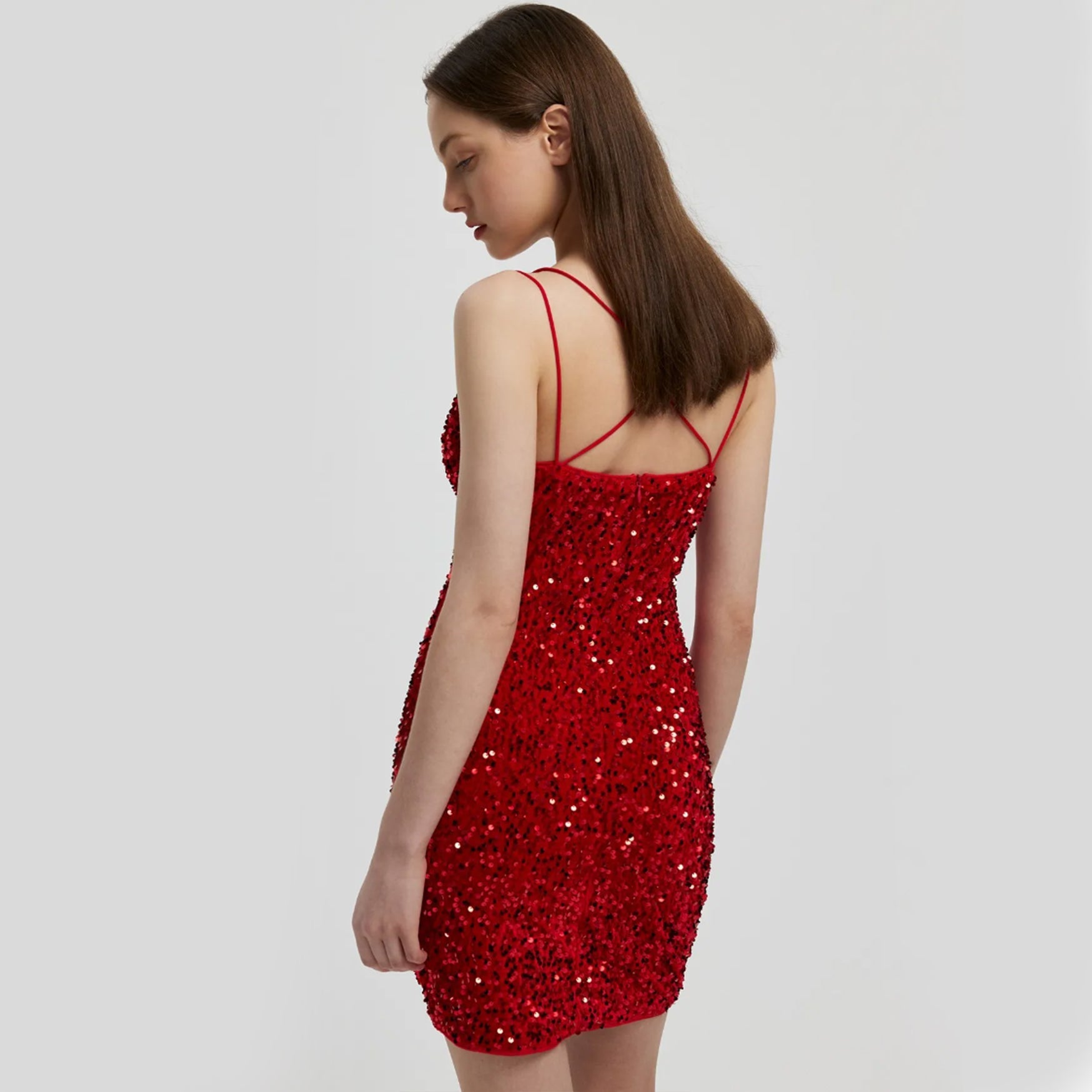 Backless Cocktail Dress - Red S