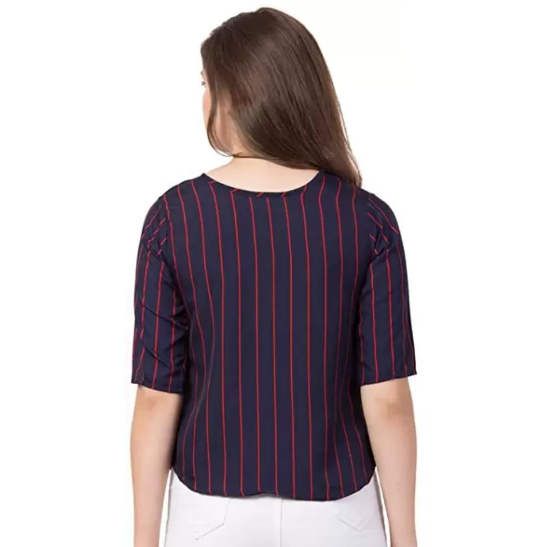 Casual Regular Sleeves Checkered Women Multicolor Top