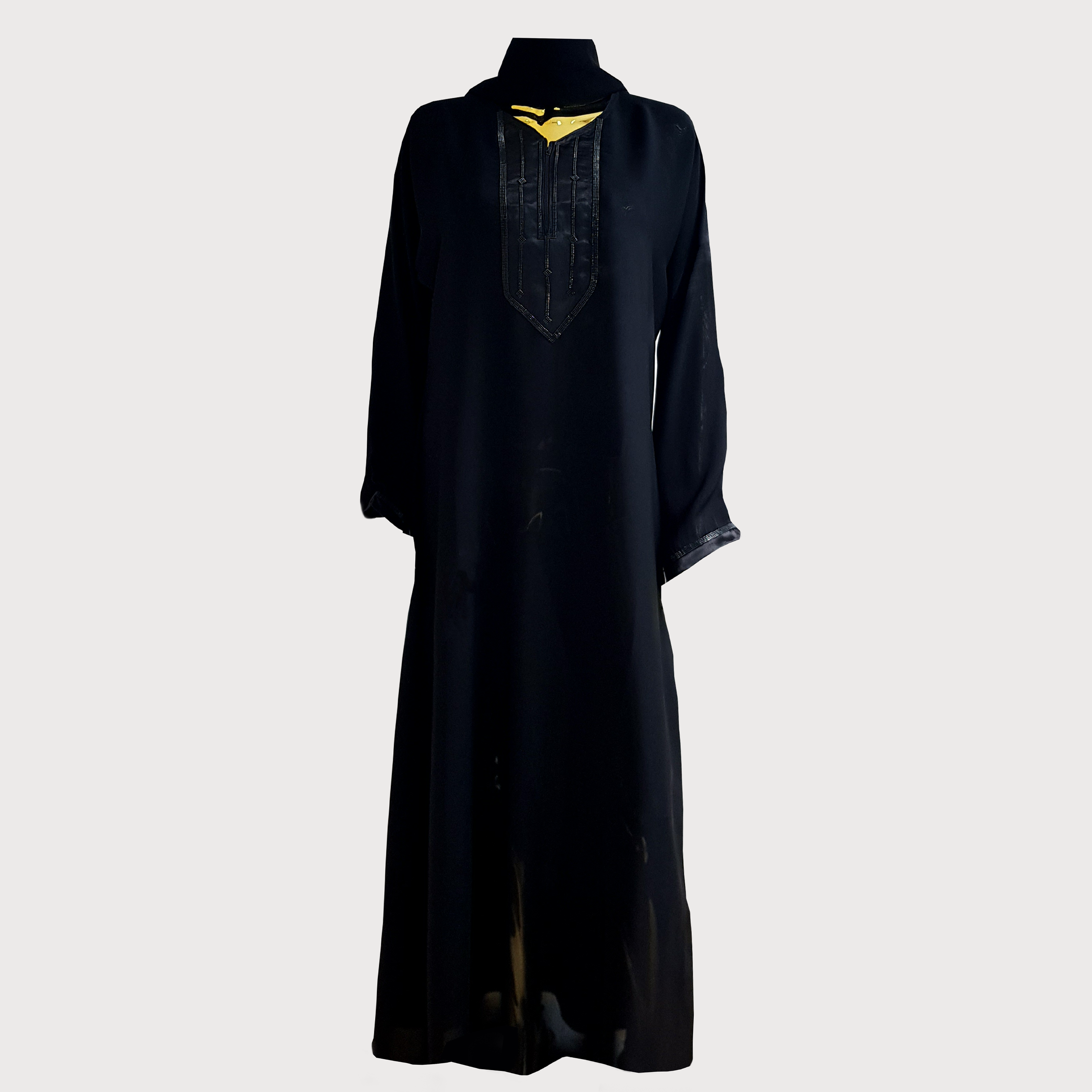 Subtle Neckline and Sleeve Detail Abaya
