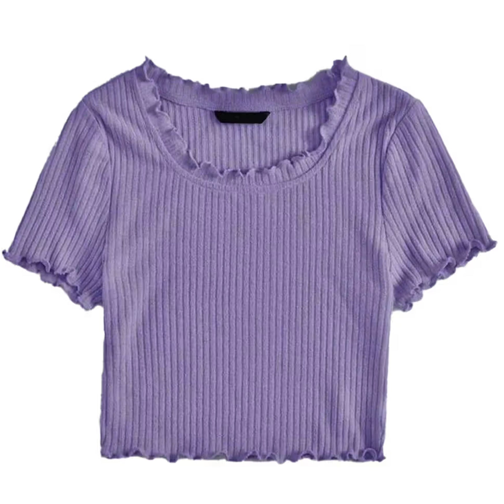 Khhalisi Knit Crop Top Purple for Womens (S)