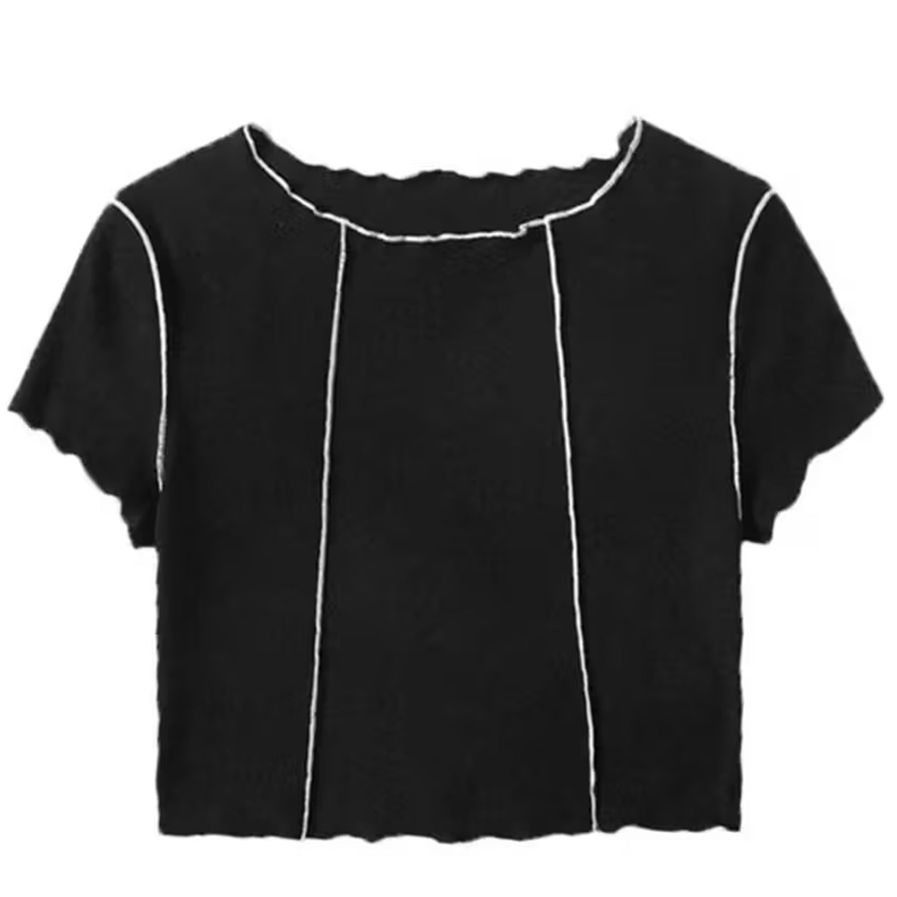 Khhalisi Knit Crop Top for Womens Black (S)