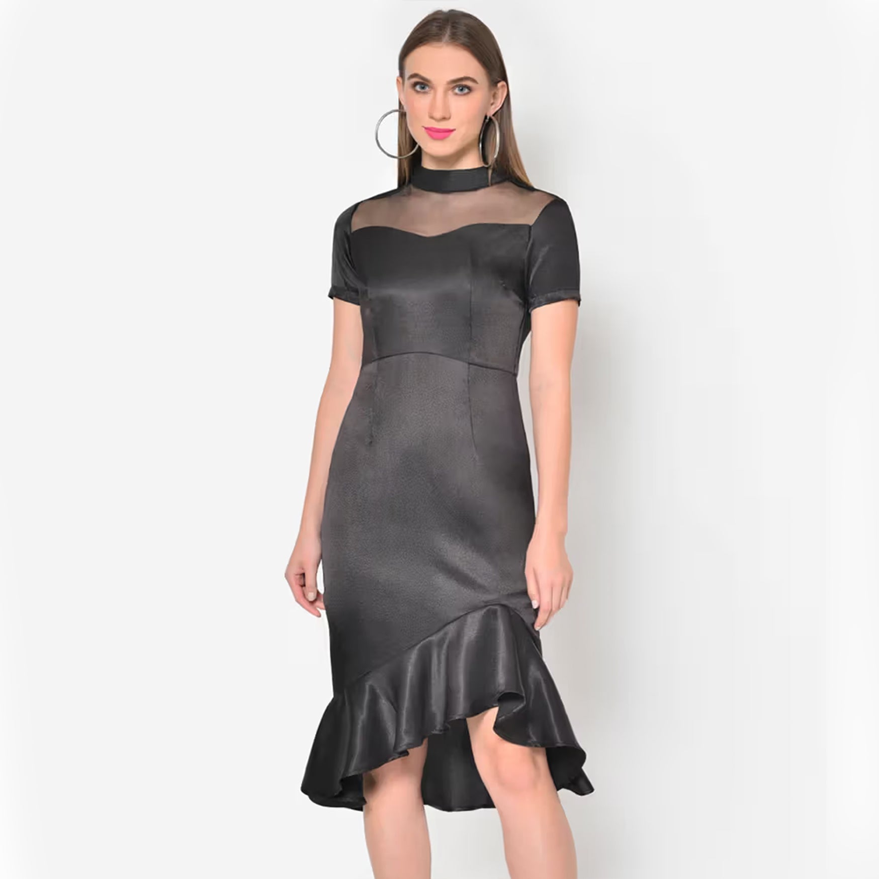 MARTINI Black Solid Dress (S)