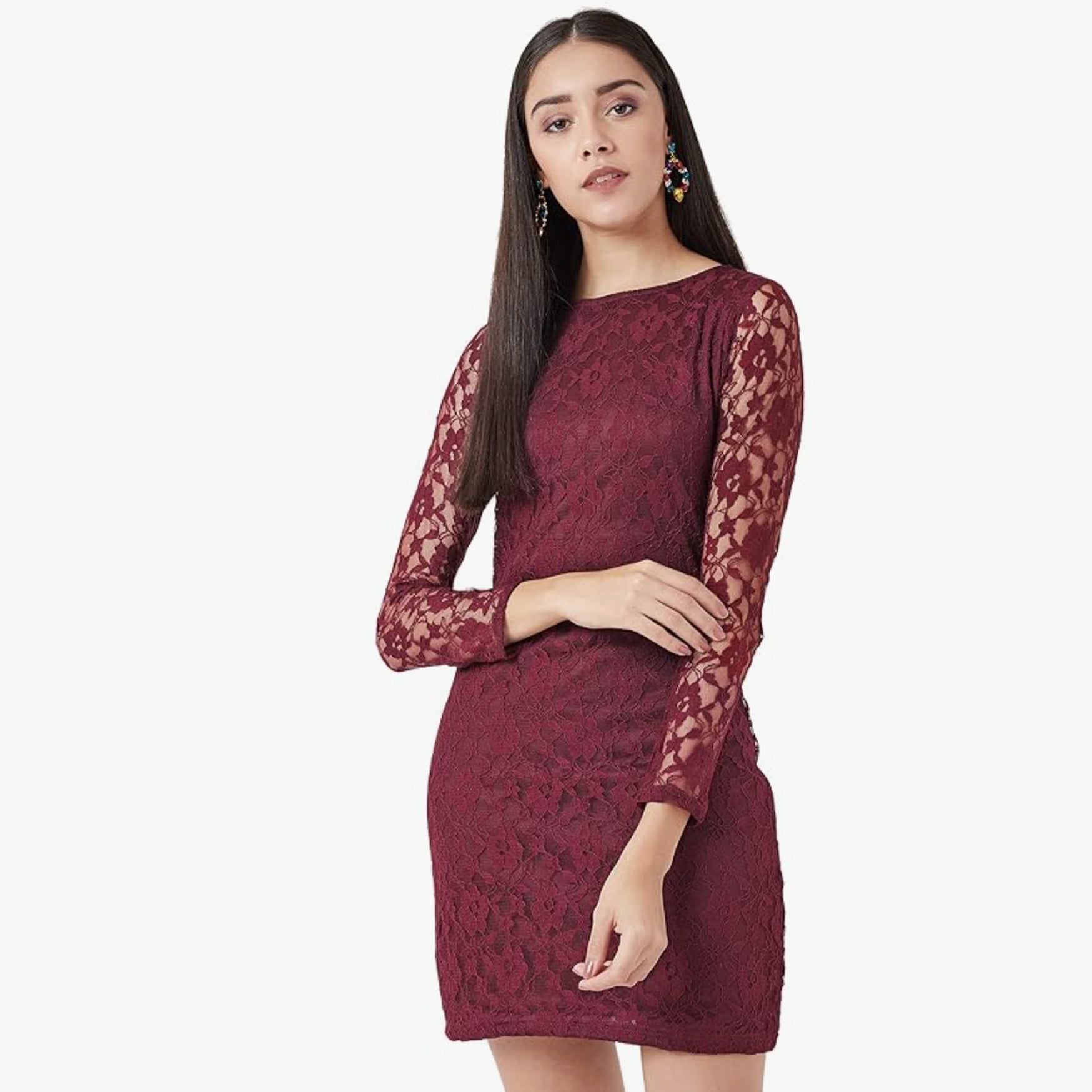 Miss Olive Dress Maroon