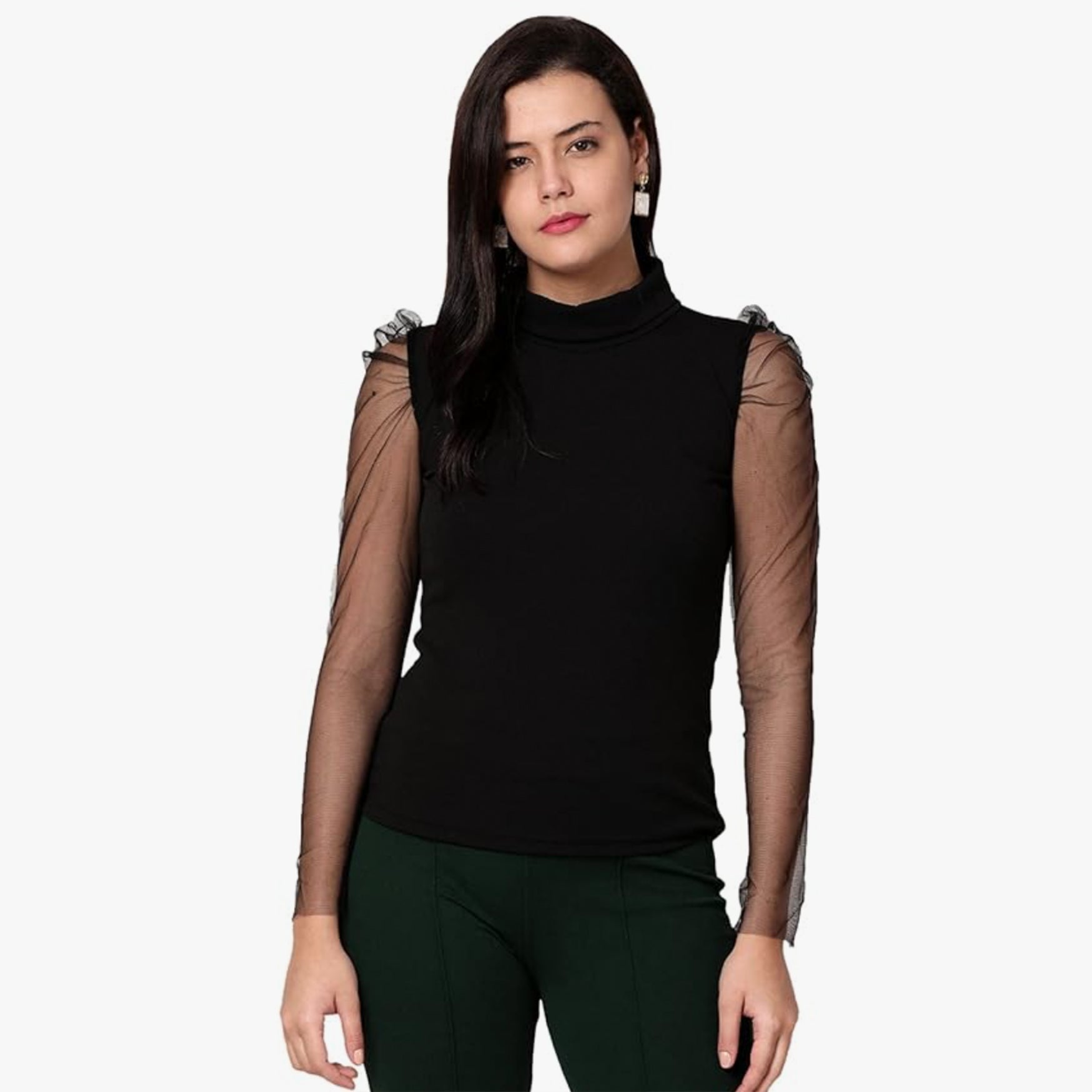 SIRIL Women's Lycra Regular Fit Knitted Top(187TK2962-M)
