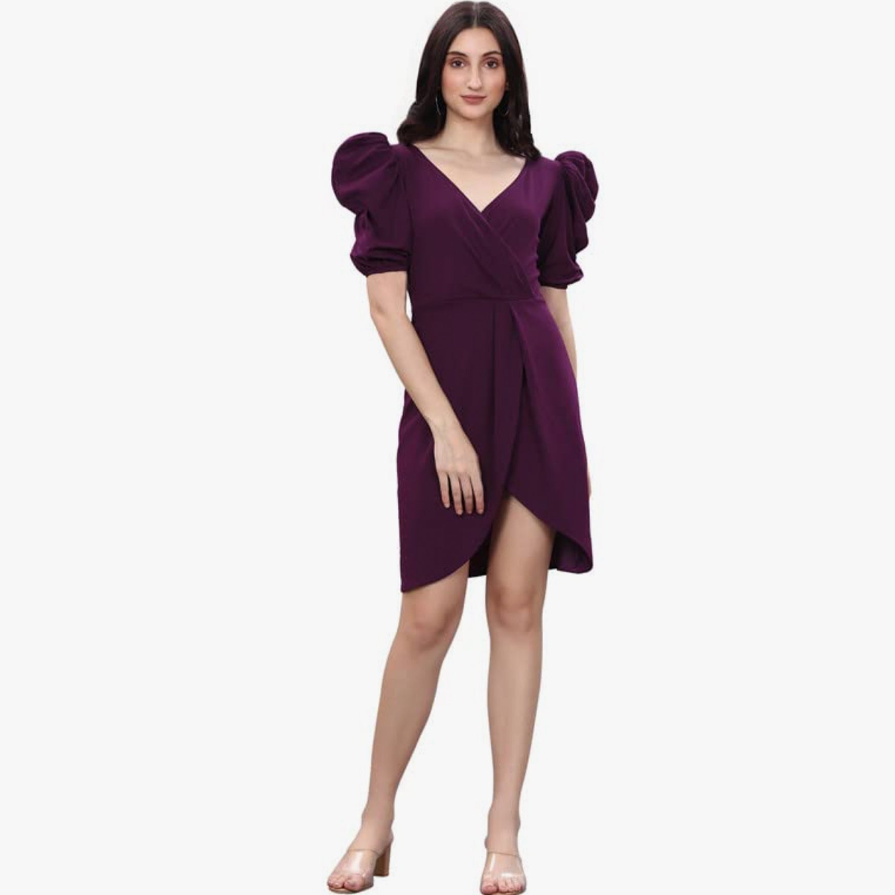 SIRIL Women's Mini Bodycon Dress (266TK6023-S_Wine_S)
