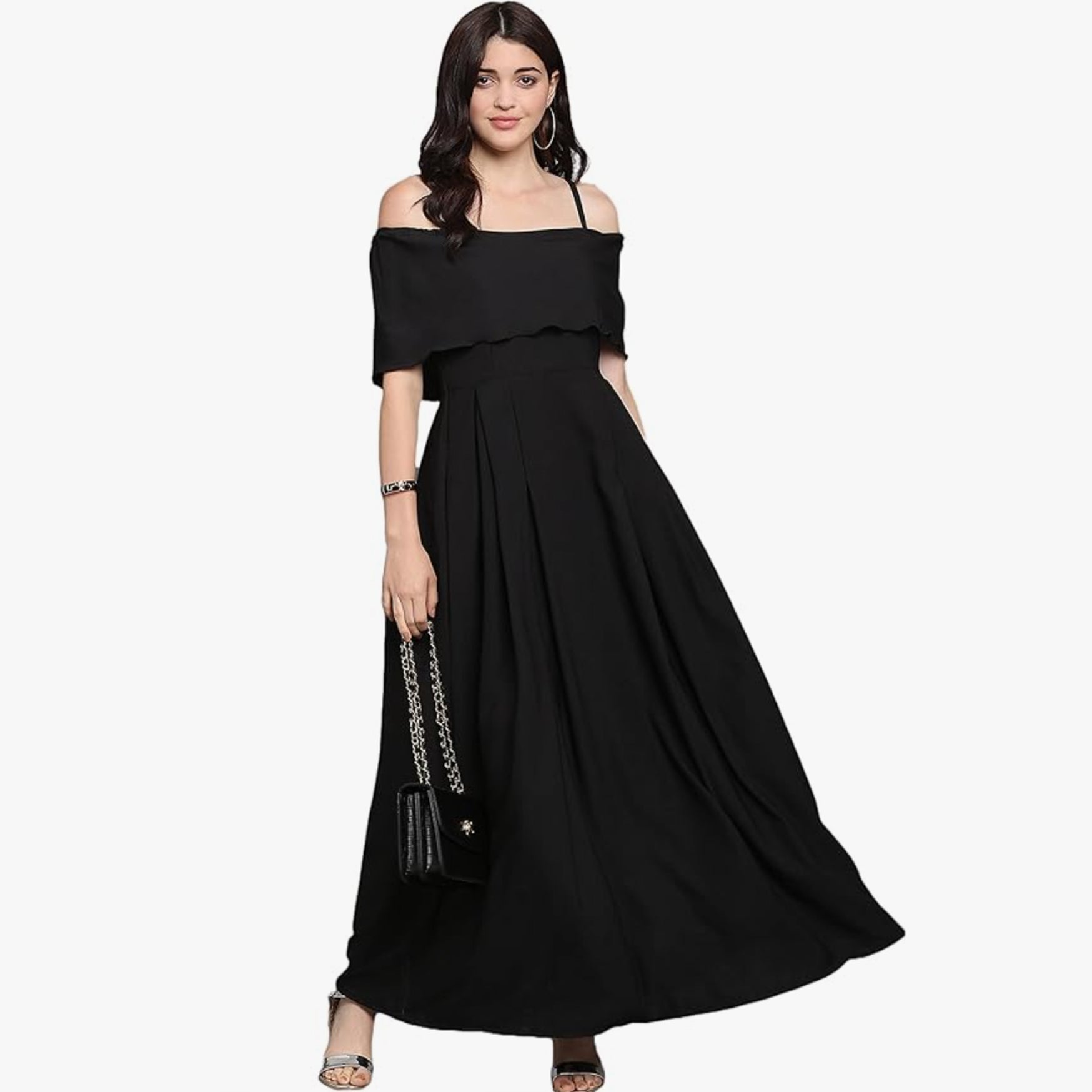 Sheetal Associates Women's Sleeveless Fit and Flare Casual Maxi Dress Black
