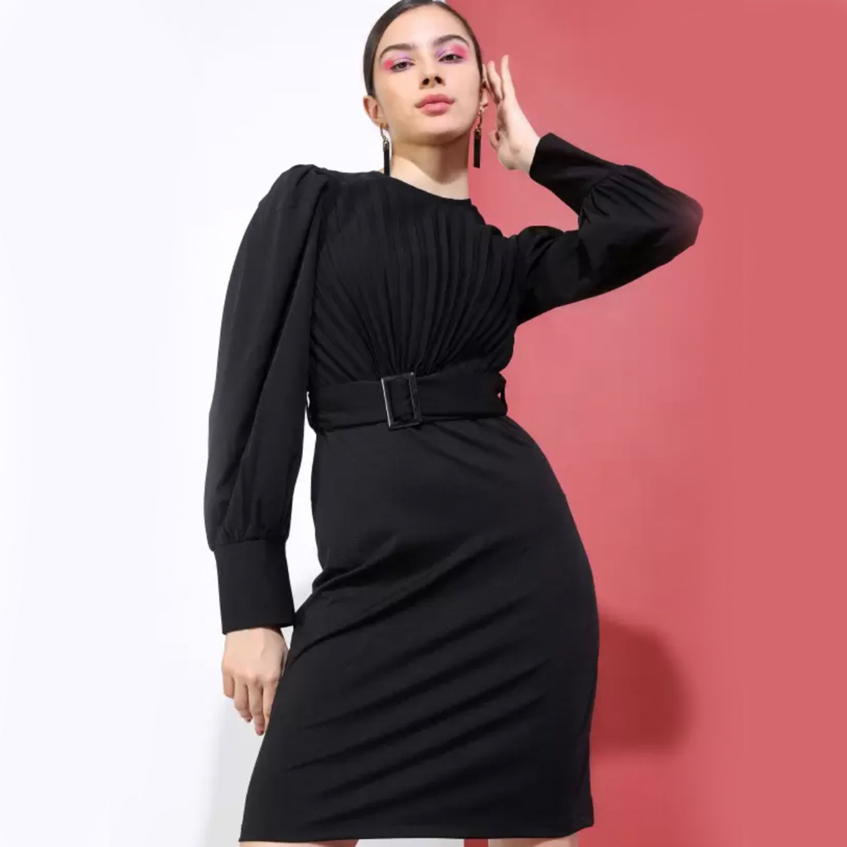 Tokyo Talkies Women Wrap Black Dress